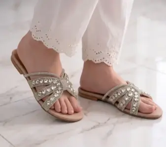 Shimmery Golden Flats For Women