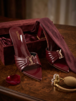 Maroon Majesty Open-Toe Heel Heels For Women-7299 - Image 3
